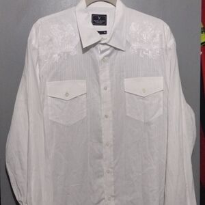 Marc ecko dress shirt size x large white with embroidery
